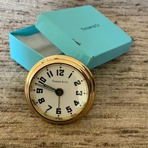 TIFFANY & CO brass travel clock.